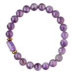Amethyst Tumbler Bracelet for Women Men's Gifts - Protection Healing Crystal Bracelet - 8mm Gemstone Beaded Adjustable