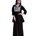 Elegant Embroidered Cotton Kurta Pant Set ? Chic & Comfy (Size M)